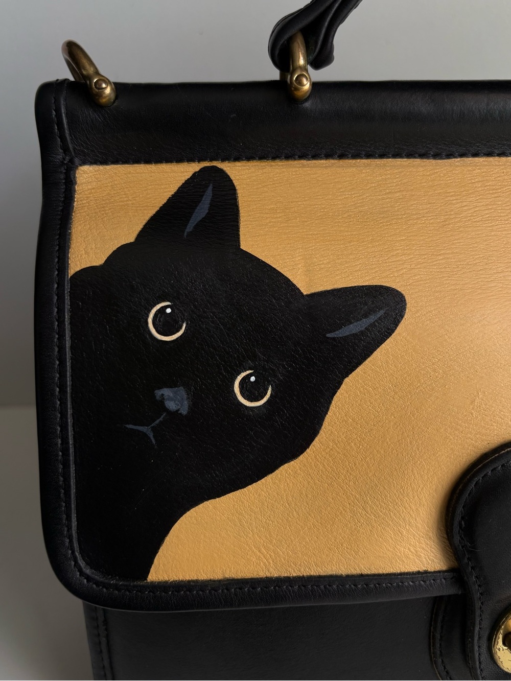 Coach Black Cat Leather Willis Crossbody Bag - Picture 2 of 16